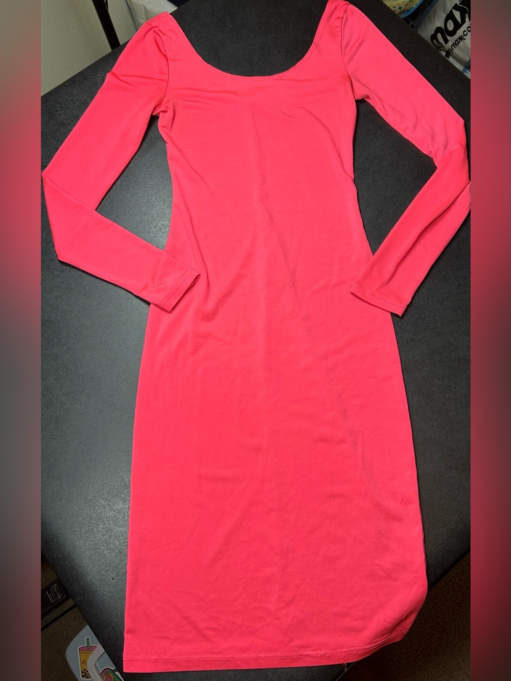Charlotte Russe Size S Y2K Retro Hot Pink Bodycon Fitted Mini Dress
